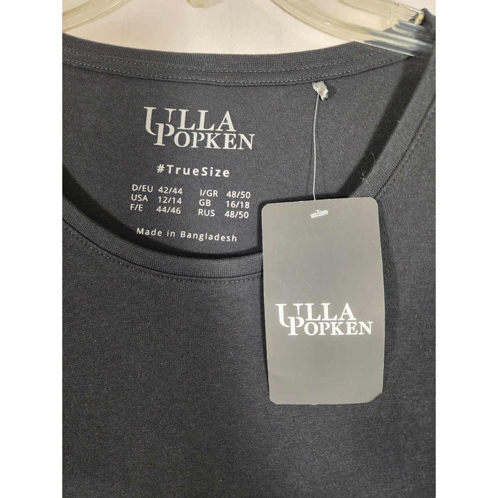Ulla Popken NWT 12 14 Black Relaxed Tee Shirt Minimalist Capsule lounge Basic - Picture 2 of 5